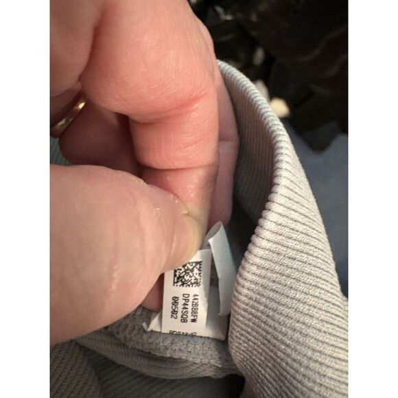 Aerie Offline Moto Light Gray leggings ribbed denim design XXS high waist capri - Picture 12 of 13